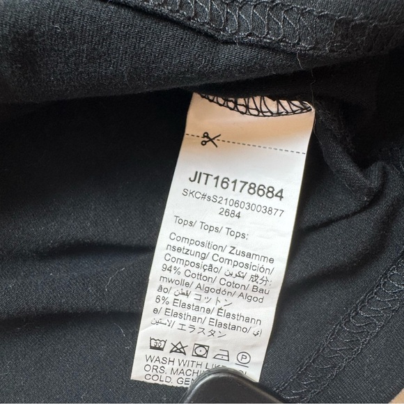 100% Cotton SHEIN Black Square Neck Crop Top Summer Blouse Goth Cropped Baby Tee - Picture 4 of 5